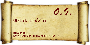 Oblat Irén névjegykártya