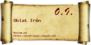 Oblat Irén névjegykártya